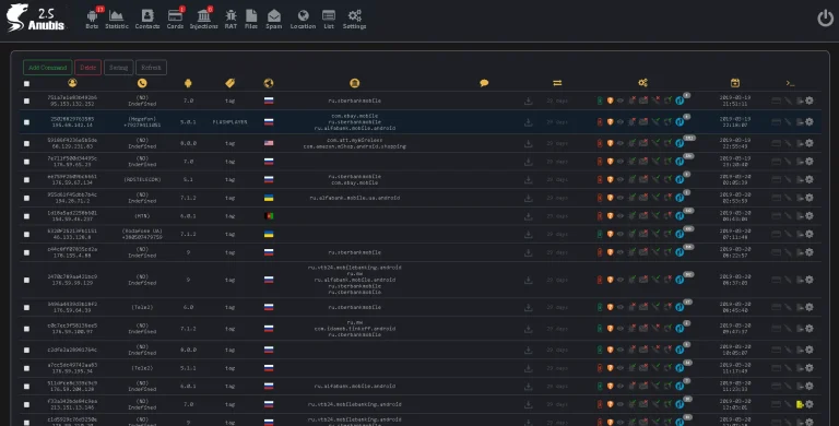 Anubis Android Banking Botnet 2025