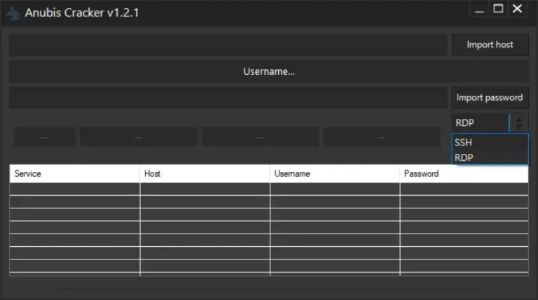 Anubis Cracker v1.2.1 RDP SSH cracker
