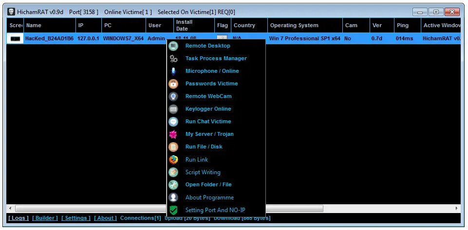 Hicham RAT v0.9d